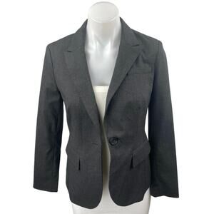 Banana Republic Women's Gray One Button Collar Long Sleeve Blazer Coat Jacket 0